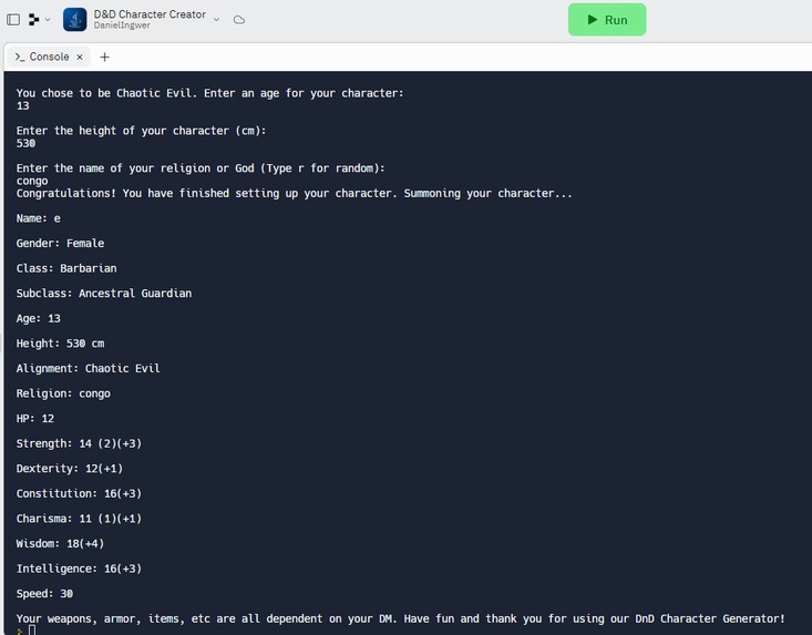 D&D Character Creator – screenshot 1