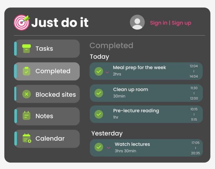 Just Do it  – screenshot 1