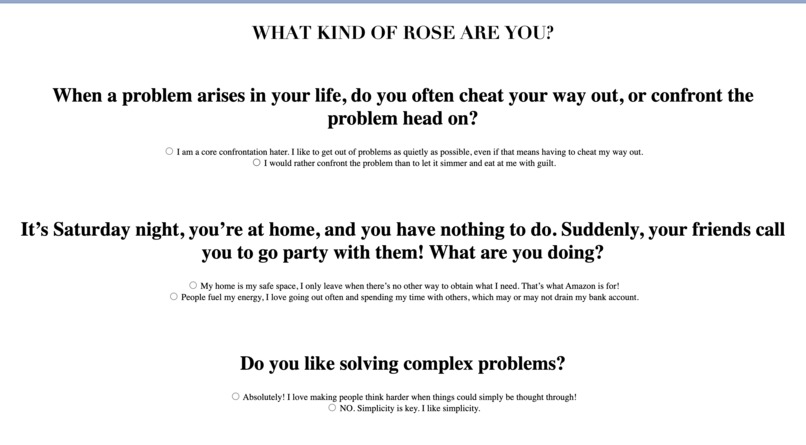 PERSONALITY TEST - What Kind of Rose Are You? – screenshot 2