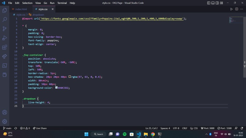 FAQ Page – screenshot 2