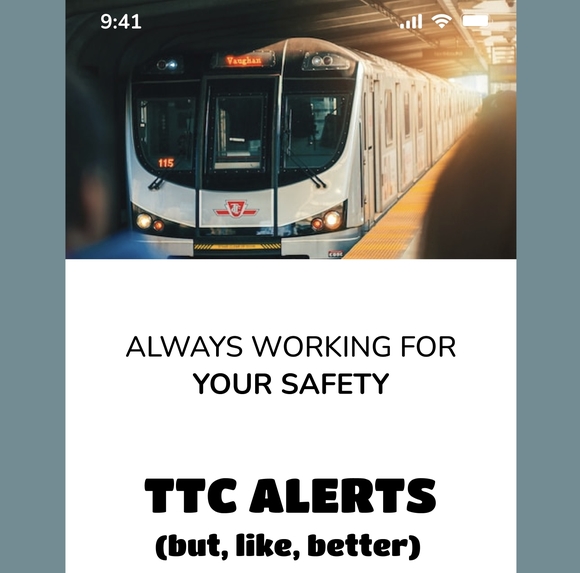 ttc alerts but, like, better – screenshot 1