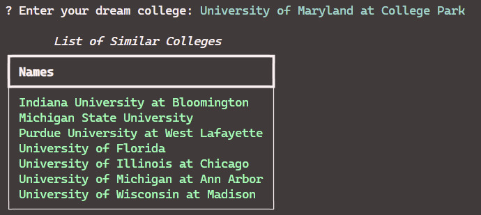 YourCollege CLI – screenshot 3