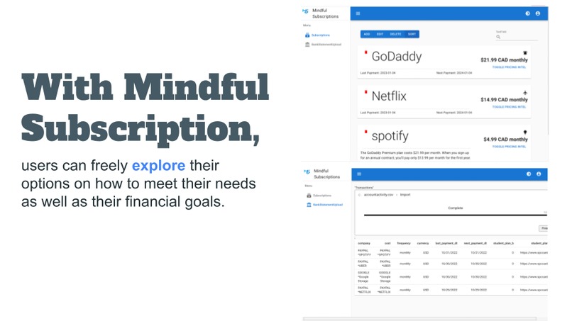 Mindful Subscriptions – screenshot 1