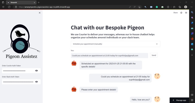PigeonAssistez – screenshot 2