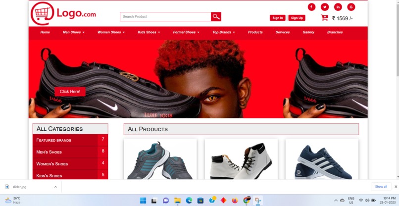 E-commerce website – screenshot 1
