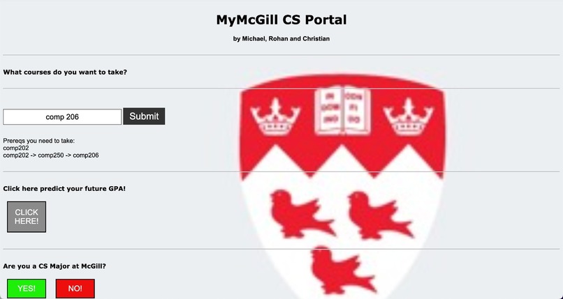 MyMcGill CS Portal – screenshot 1