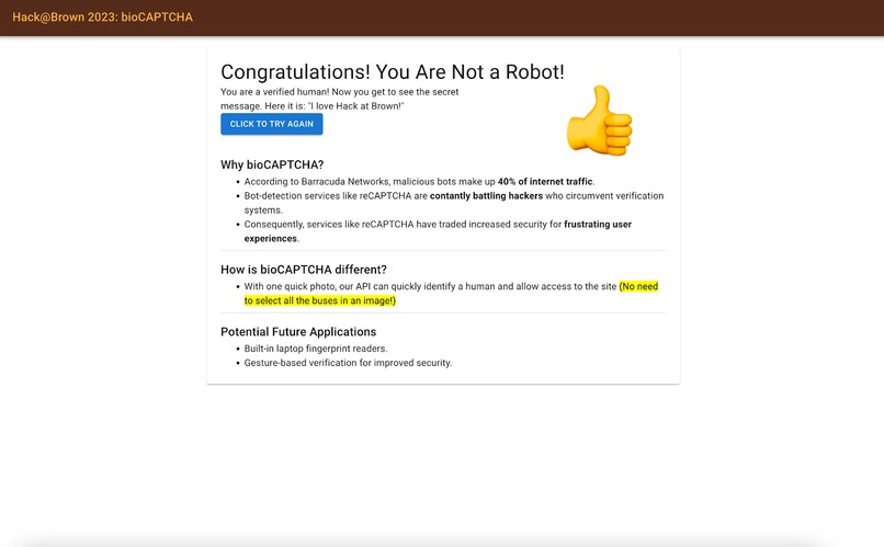 bioCAPTCHA – screenshot 2
