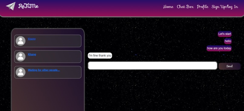 ReTiMe - Real Time Messaging Social Media Platform – screenshot 2