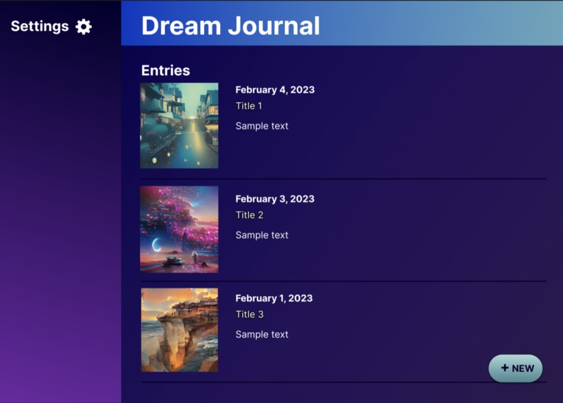 Dream Journal – screenshot 1