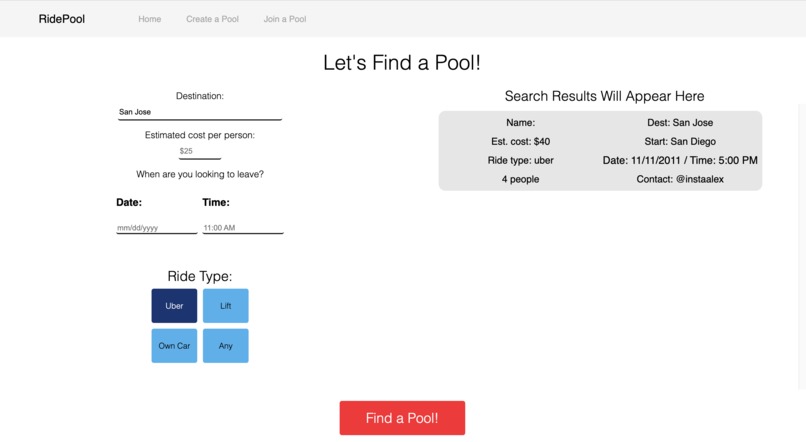 RidePool – screenshot 2