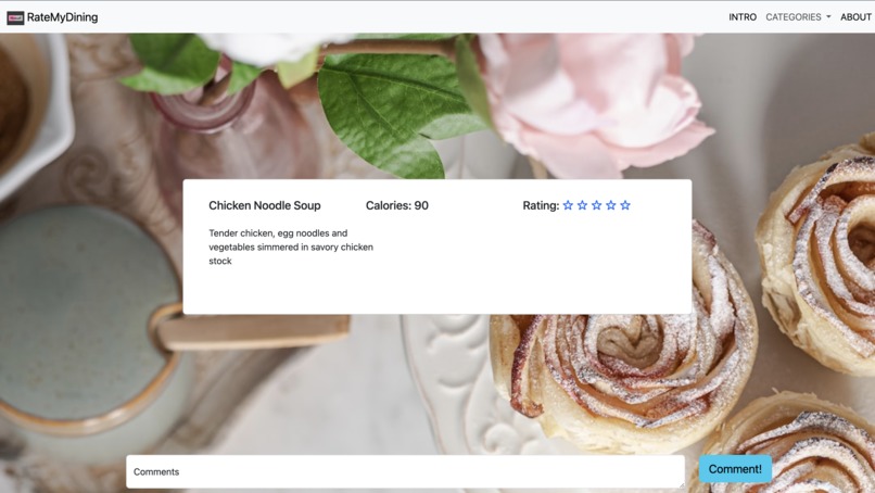 UCI Dishes Rating – screenshot 2