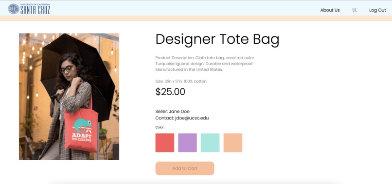 Sluggers UCSC E-Marketplace – screenshot 2