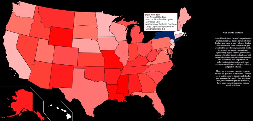 Gun Laws & Gun Deaths Heatmap – screenshot 1