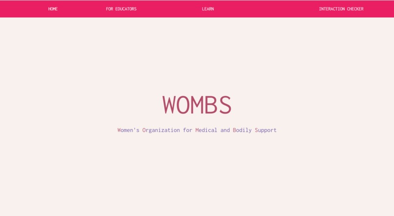 Women’s Organization for Medical and Bodily Support (WOMBS) – screenshot 1