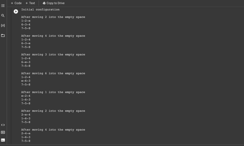 MLH 8-puzzle solver – screenshot 1