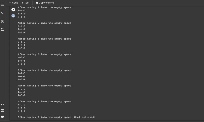 MLH 8-puzzle solver – screenshot 2