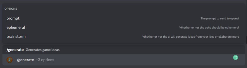 GameIdeaChatBot – screenshot 1