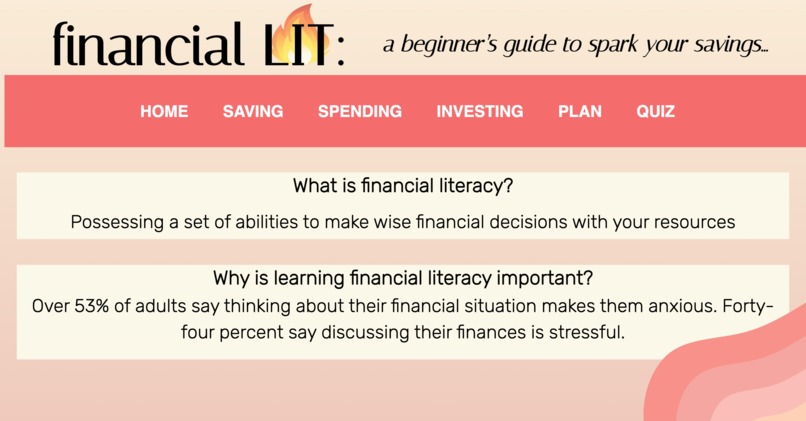 financialLIT: a beginner's guide to sparking savings – screenshot 1