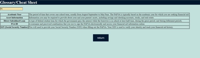 FAFSA Mentor – screenshot 4
