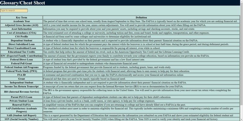 FAFSA Mentor – screenshot 3