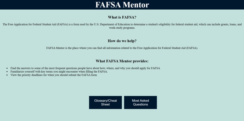 FAFSA Mentor – screenshot 1