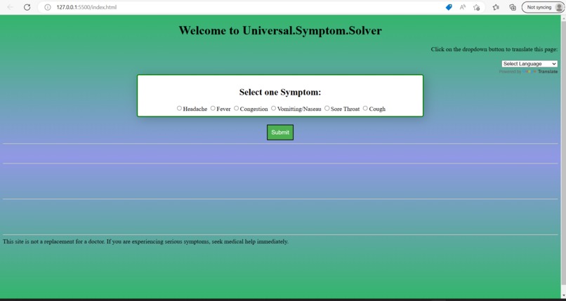 Universal Symptom Solver – screenshot 1