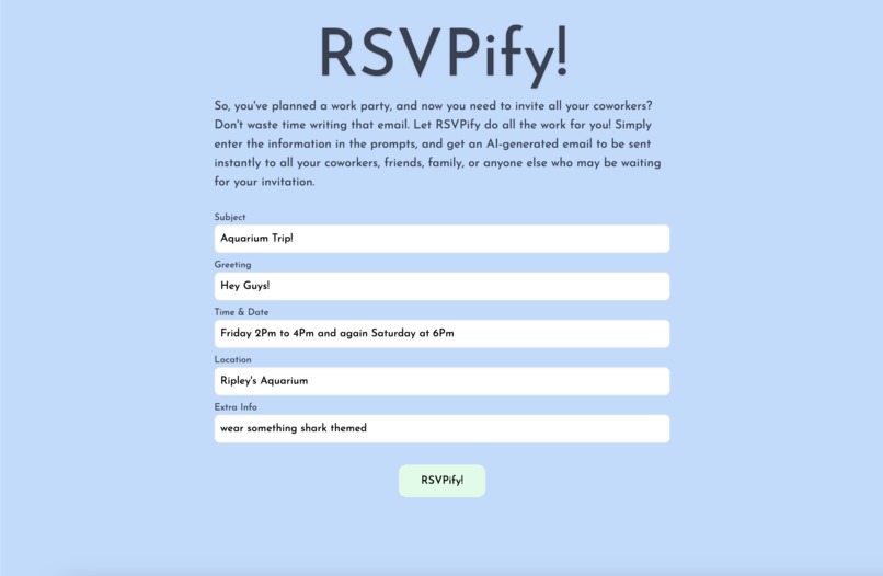 RSVPify – screenshot 2