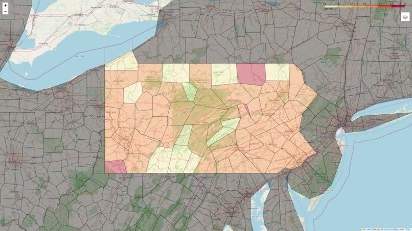 Covid Risk Levels in PA – screenshot 1