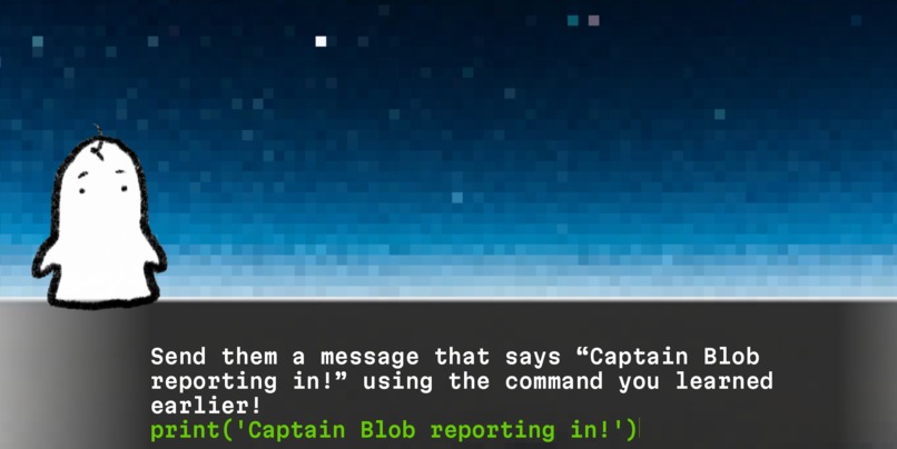 print("Hello Blob's World") – screenshot 4