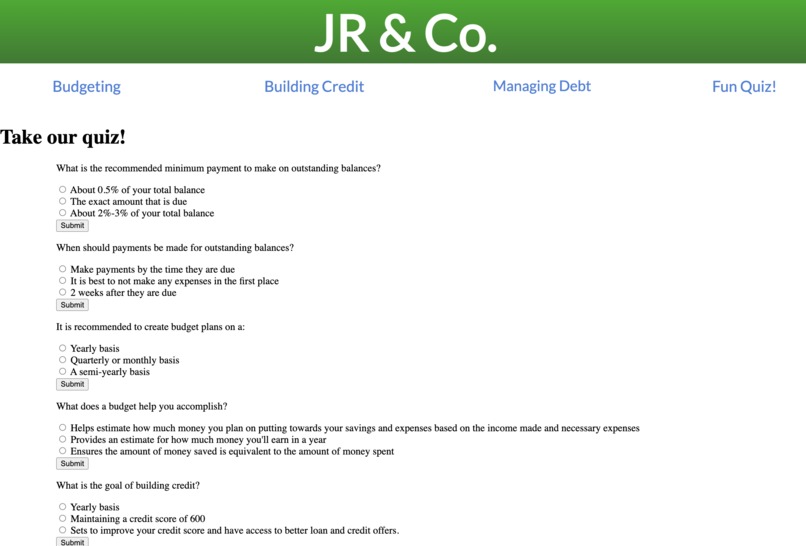 Financial Literacy Tool for College Students – screenshot 2