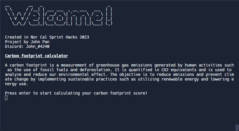 Carbon Footprint Calculator – screenshot 1