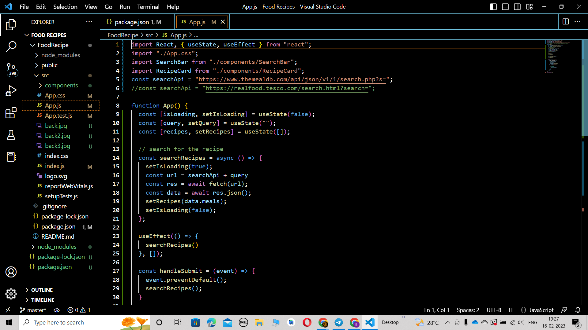 Food Recipes React Application | Devpost