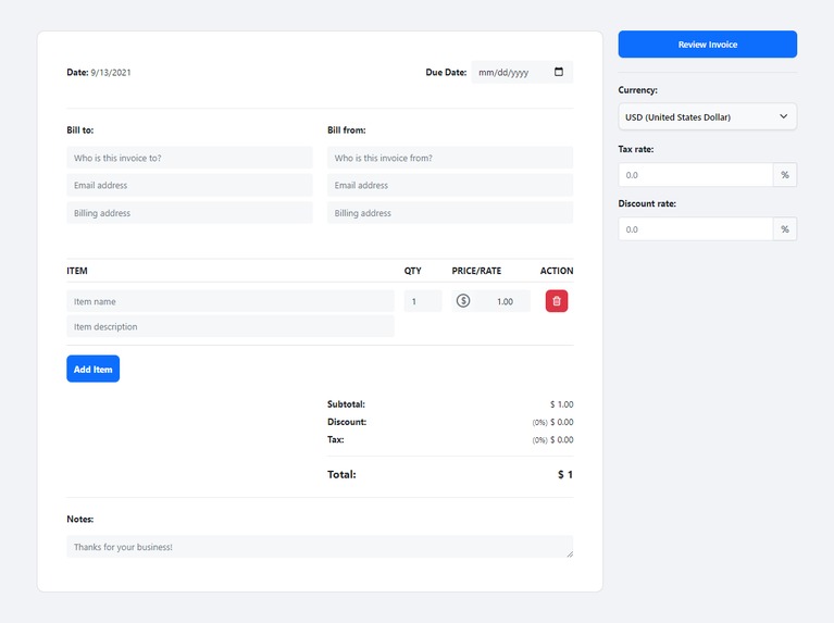 InvoiceGen – screenshot 1
