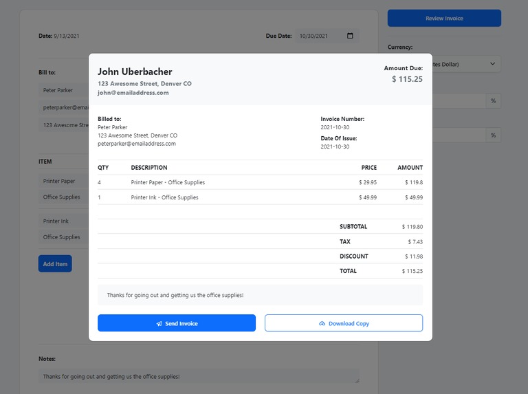 InvoiceGen – screenshot 2