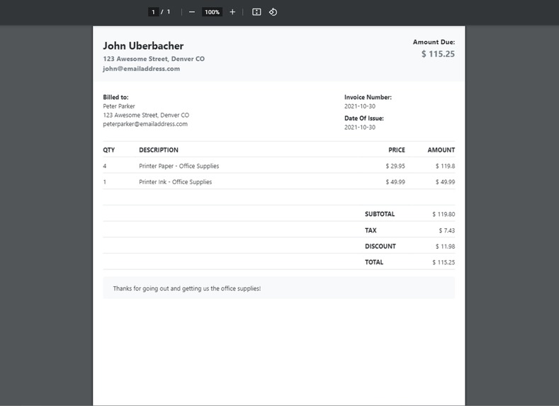 InvoiceGen – screenshot 3