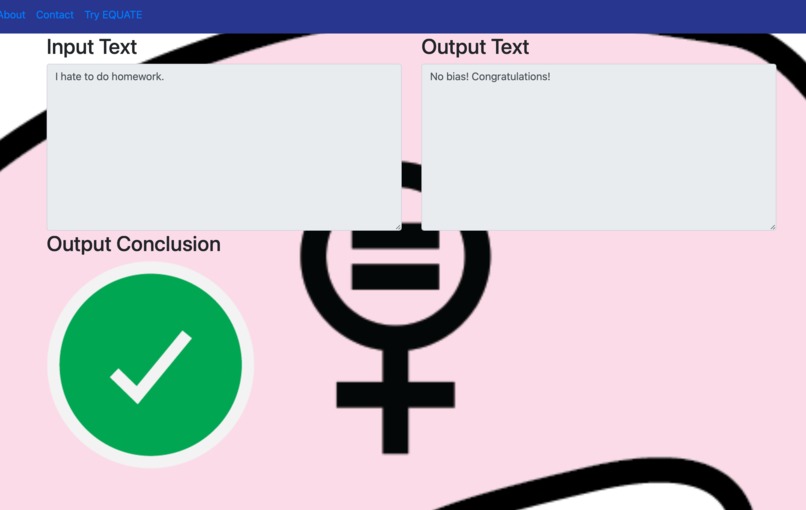 EQUATE -EQUATE is to gender bias as Grammarly is to grammar – screenshot 1