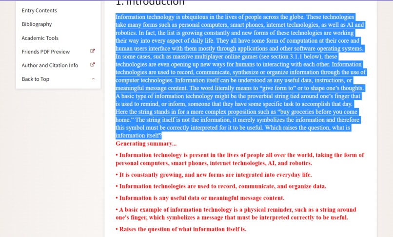 Summarize – screenshot 3