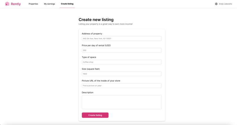 Rently – screenshot 1