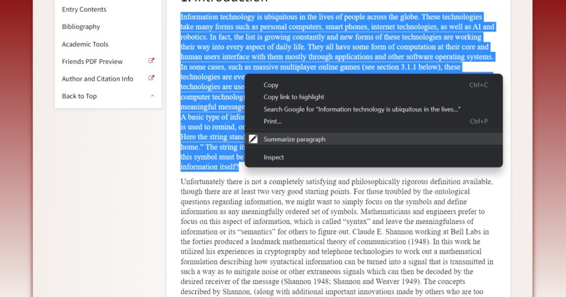 Summarize – screenshot 2