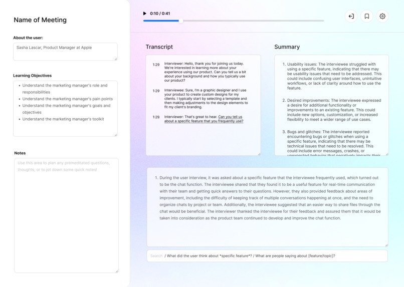 FeedbackGenie: A User Interview Assistant – screenshot 2