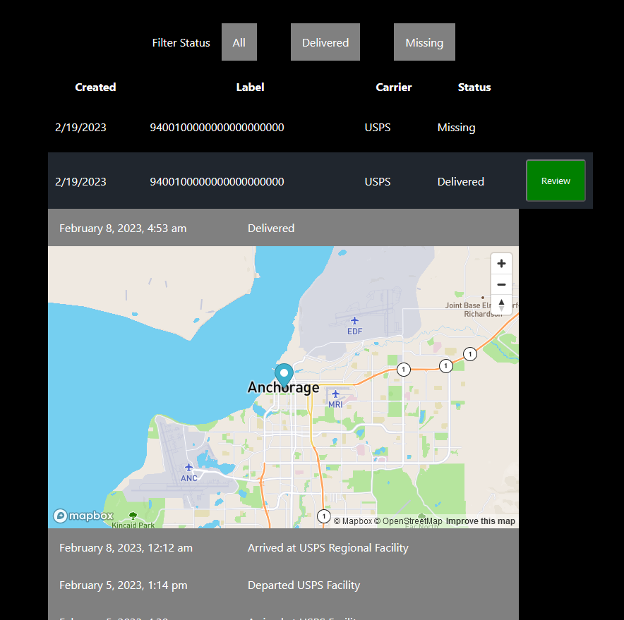 Package tracker devpost