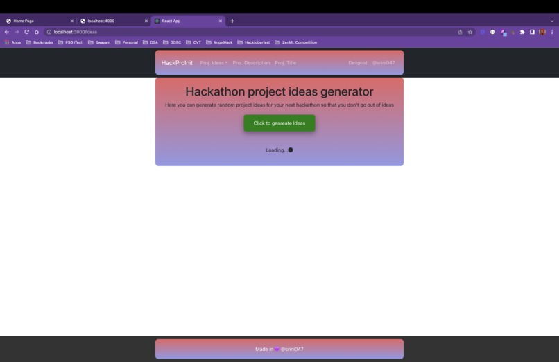 HackProInit – screenshot 2