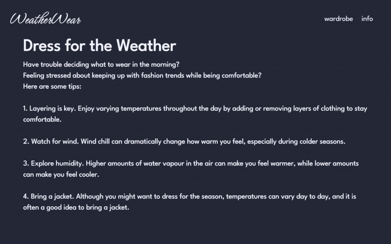 WeatherWear – screenshot 4