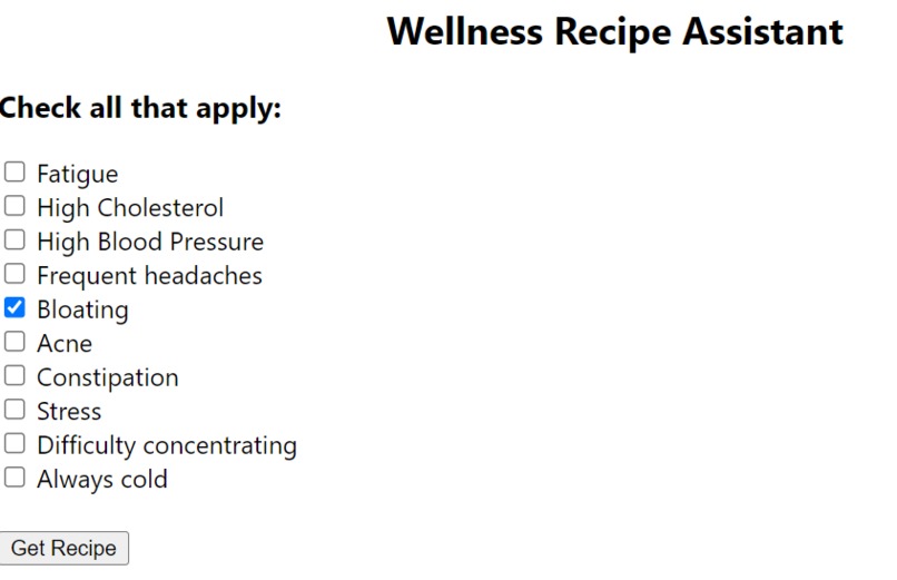 Wellness Recipe Assistant – screenshot 2