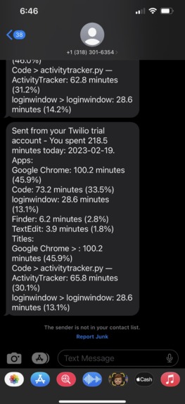 Activity Tracker – screenshot 2