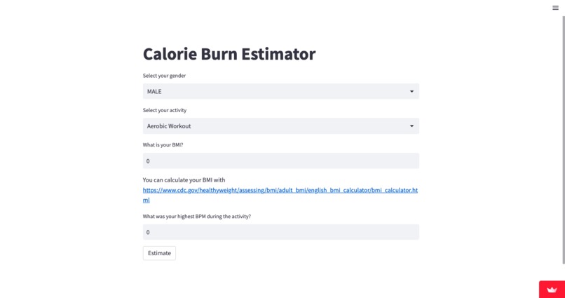 Calories Estimator – screenshot 1