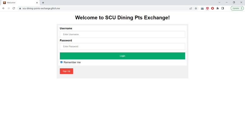 SCU Dining Points Exchange – screenshot 1
