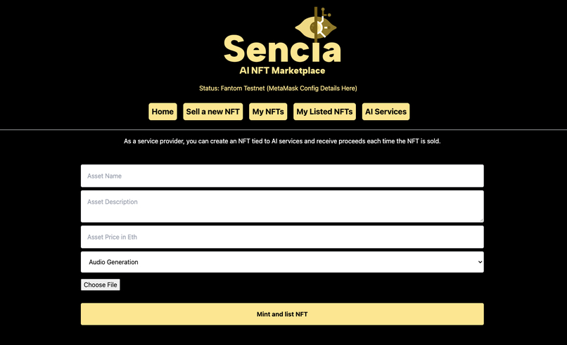 Sencia - AI NFT Marketplace – screenshot 1