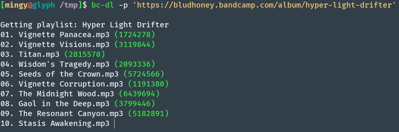 bandcamp downloader – screenshot 1