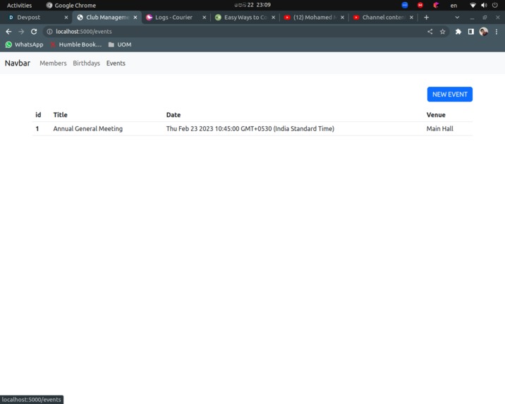 Club Management System – screenshot 2